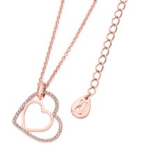 TIPPERARY CRYSTAL ROSE GOLD FLOATING HEART PENDANT